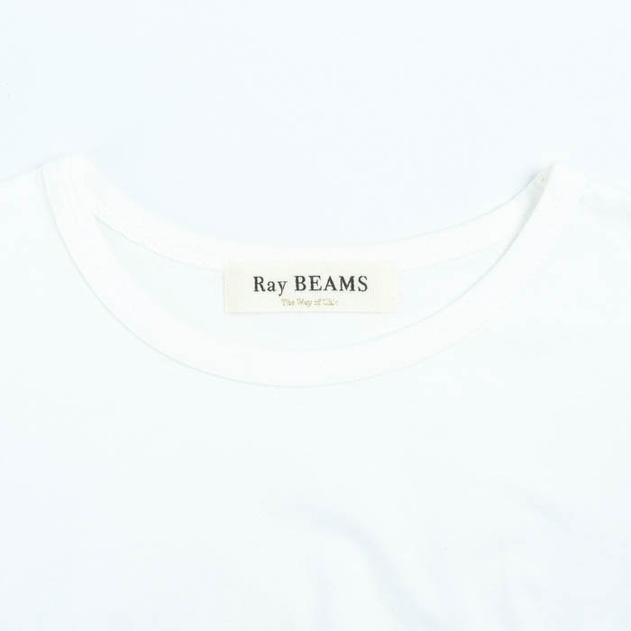 レイビームス Tシャツ 半袖 フリル コットン100％ トップス M相当 レディース フリーサイズ ホワイト Ray Beams_画像4