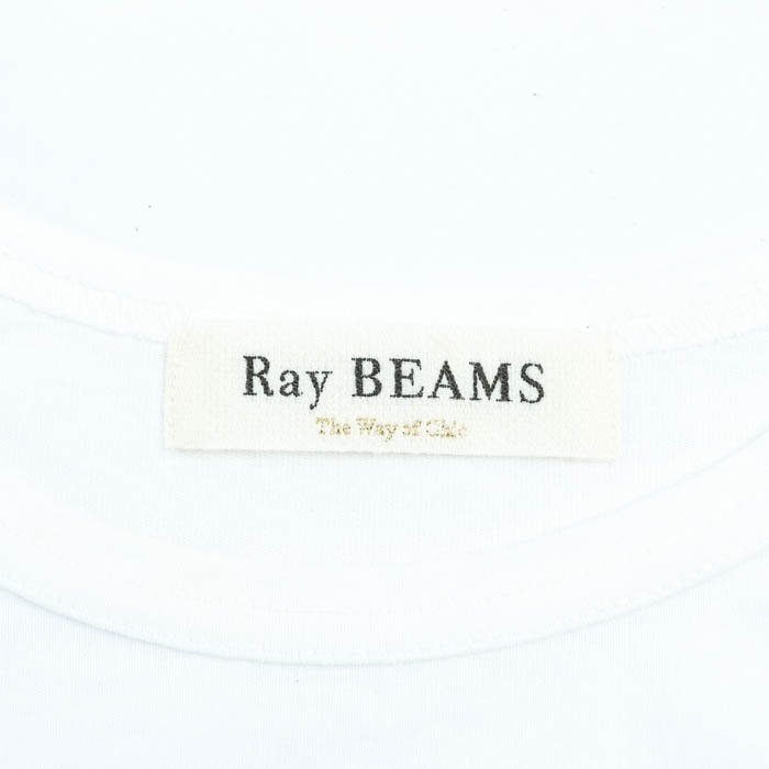 レイビームス Tシャツ 半袖 フリル コットン100％ トップス M相当 レディース フリーサイズ ホワイト Ray Beams_画像3