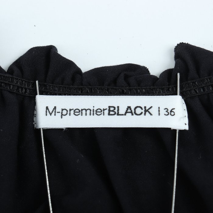 エムプルミエブラック 半袖Tシャツ トップス カットソー フリル ギャザー パフスリーブ レディース 36サイズ ブラック M-PremierBLACK_画像3