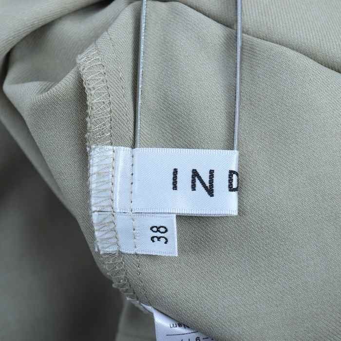 インディヴィ ワンピース 半袖シャツ 付属品ベルト有り ミディアム丈 ワールド レディース 38サイズ カーキ INDIVI_画像3