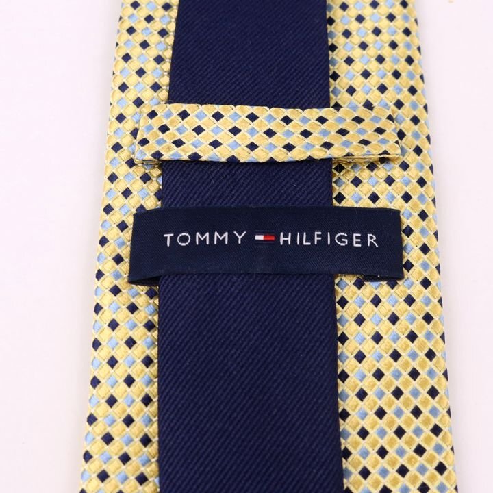 トミーヒルフィガー ブランドネクタイ 格子柄 チェック柄 シルク メンズ イエロー TOMMY HILFIGER_画像3