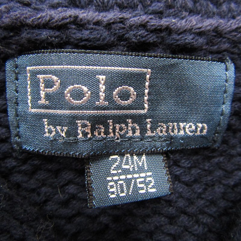 ポロバイラルフローレン 長袖セーター ショールカラー ニット ベビー 男の子用 24M 90/52サイズ ネイビー Polo by Ralph Lauren_画像3