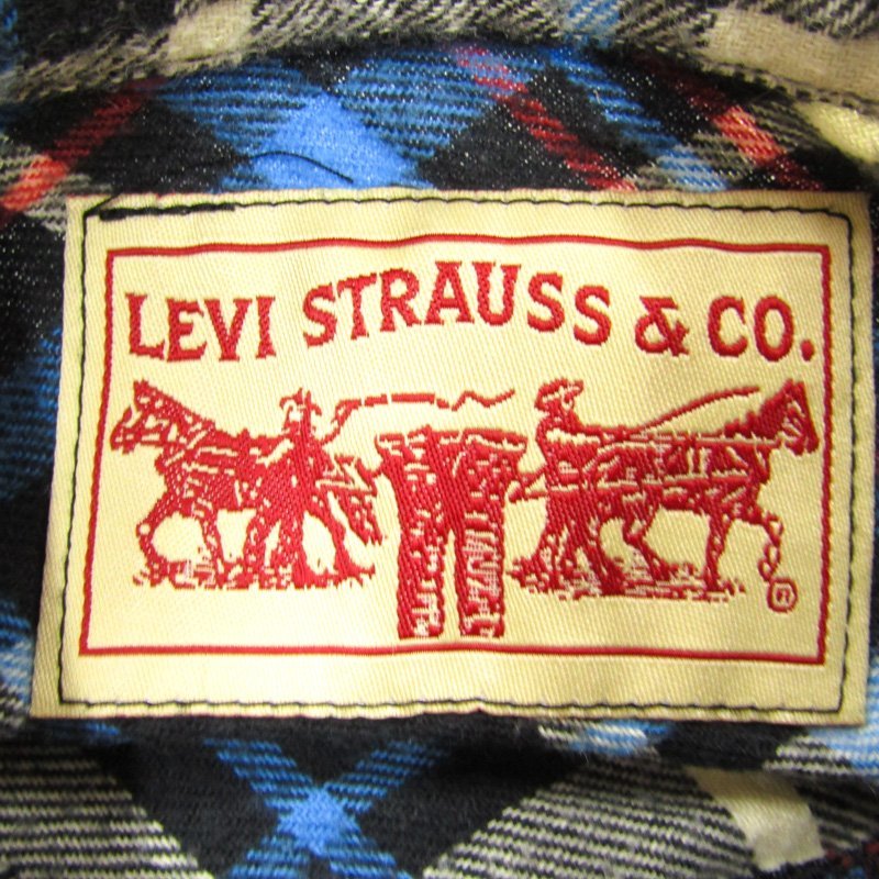 リーバイス 長袖シャツ チェック柄 胸ポケット キッズ 男の子用 110サイズ ブルー×ブラック×レッド Levi's_画像3