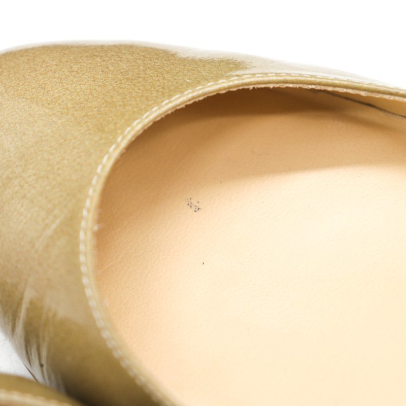 ランバンコレクション パンプス エナメル ラウンドトゥ 日本製 ブランド シューズ 靴 レディース 24サイズ ベージュ LANVIN collection_画像2