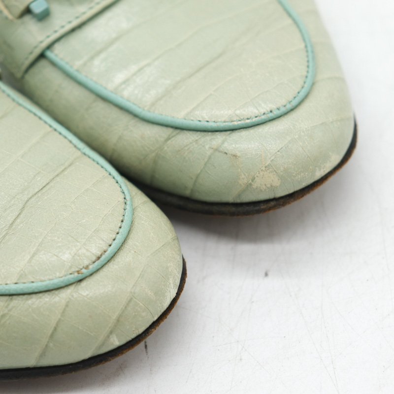 サルヴァトーレフェラガモ ローファー ガンチーニ イタリア製 ブランド シューズ 靴 レディース 6サイズ グリーン Salvatore Ferragamo_画像2