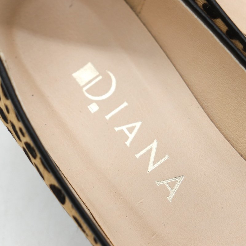 ダイアナ パンプス ハラコ レオパード リボン 日本製 ブランド シューズ 靴 レディース 22サイズ ベージュ DIANA_画像3