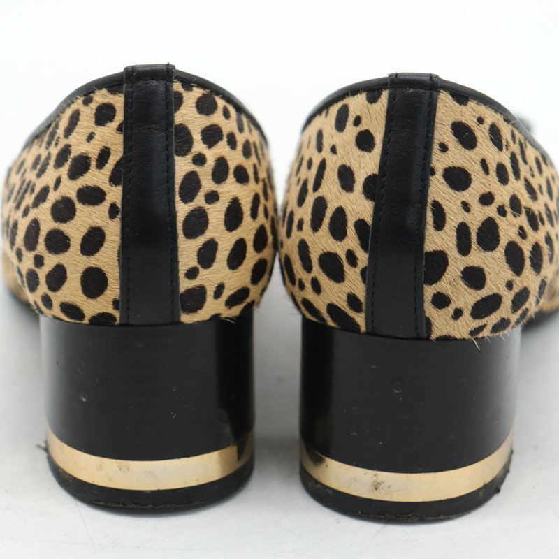 ダイアナ パンプス ハラコ レオパード リボン 日本製 ブランド シューズ 靴 レディース 22サイズ ベージュ DIANA_画像5