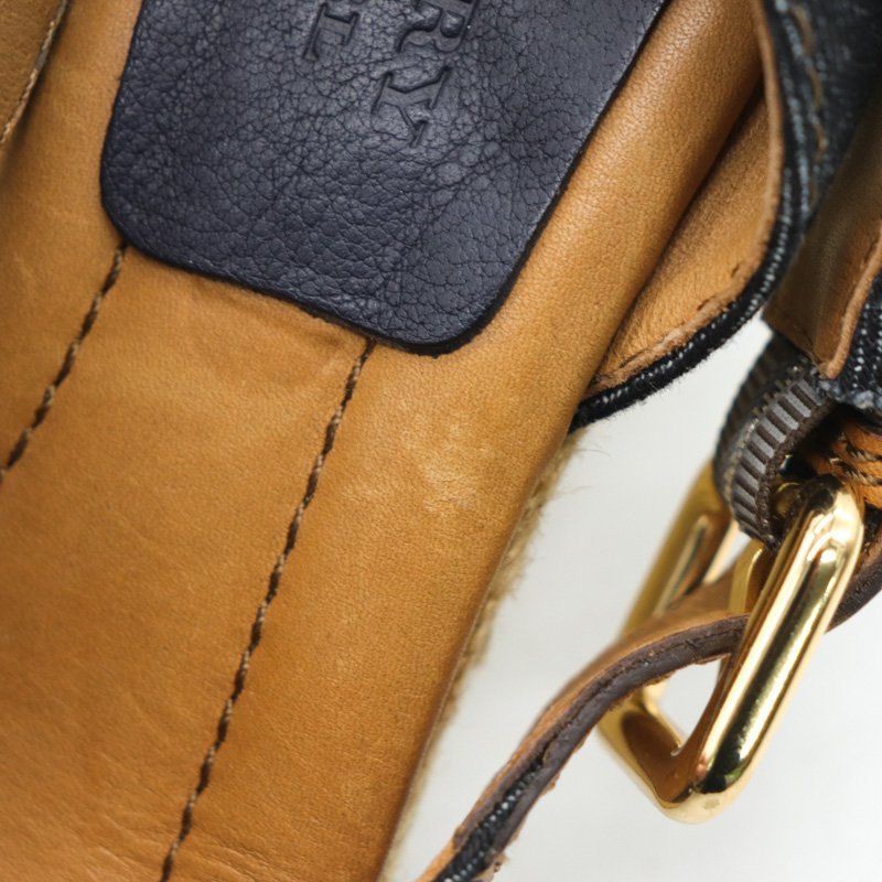 バーバリーブルーレーベル サンダル ウエッジソール デニム 日本製 シューズ 靴 レディース 5サイズ インディゴ BURBERRY BLUE LABEL_画像2