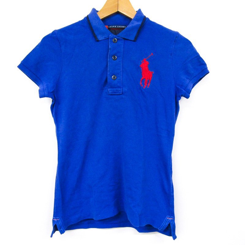 ラルフローレン 半袖ポロシャツ ビッグポニーロゴ キッズ 女の子用 XS 155/84Aサイズ ブルー RALPH LAUREN_画像1