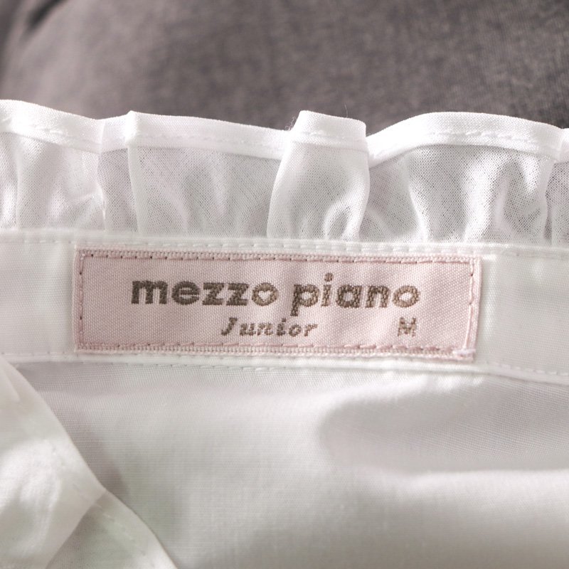 メゾピアノ セットアップ ノーカラージャケット ブラウス スカート リボン キッズ 女の子用 M(150)サイズ グレー×黒×白 mezzo piano_画像3