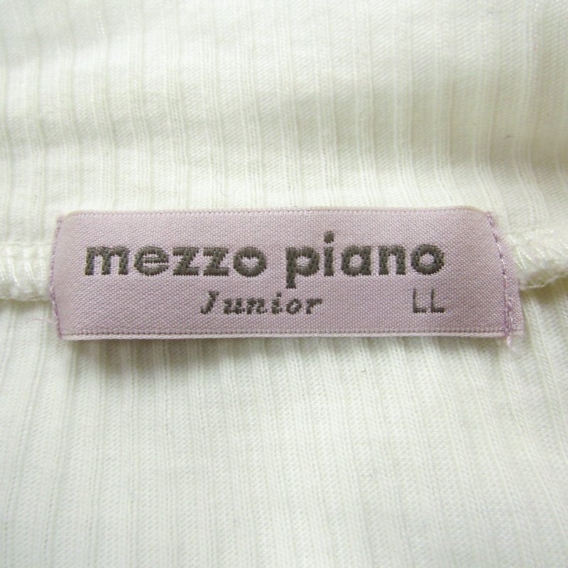 メゾピアノ カットソー 長袖Tシャツ リブT ハイネック キッズ 女の子用 LL(165)サイズ ホワイト mezzo piano_画像3