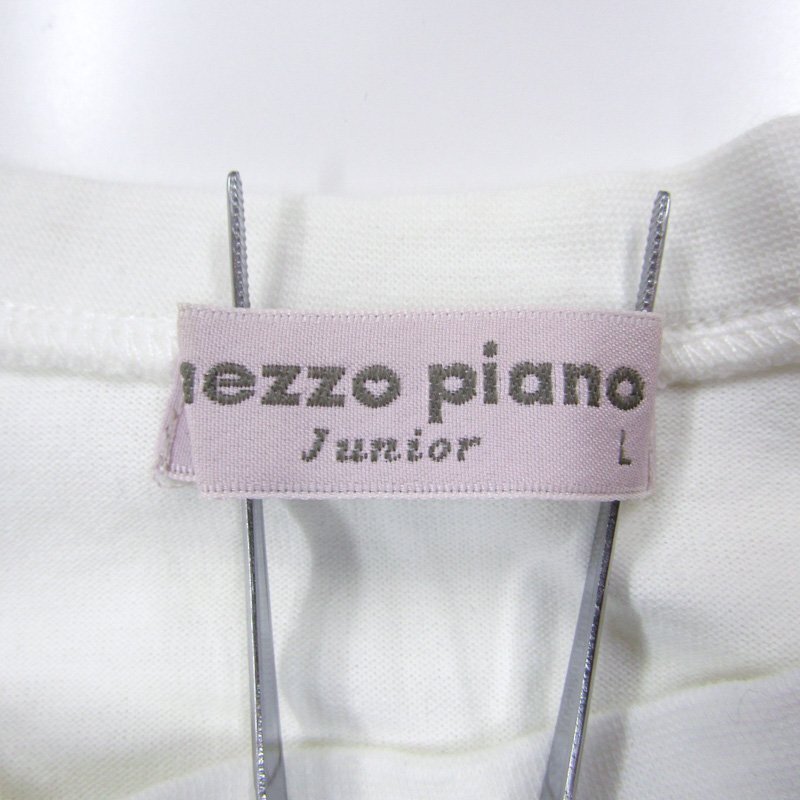 メゾピアノ 長袖Tシャツ リボン 刺繍 キッズ 女の子用 L(160)サイズ ホワイト mezzo piano_画像3