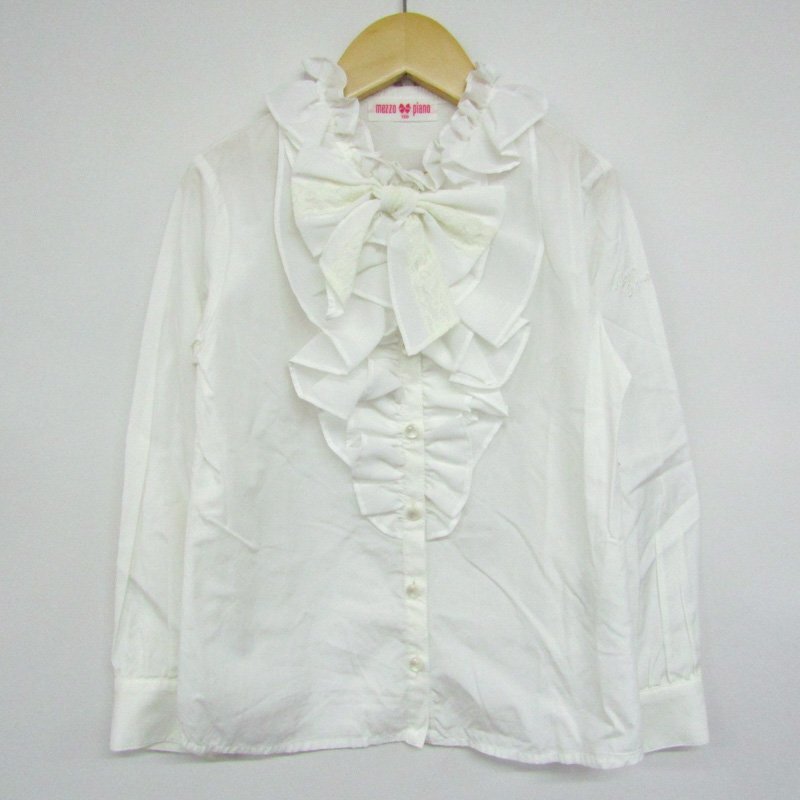  Mezzo Piano frill blouse formal . go in . type Kids for girl 130 size white mezzo piano