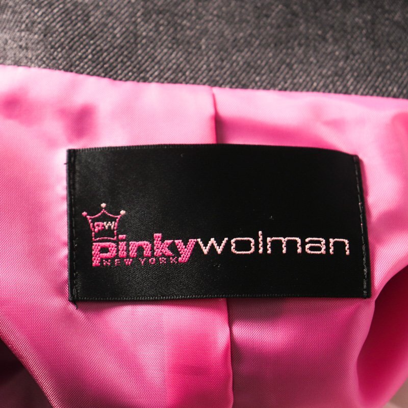 ピンキーウォルマ スーツ セットアップ ジャケット スカート シャツ ネクタイ 卒業式 キッズ 女の子用 160サイズ グレー PinkyWolman_画像3