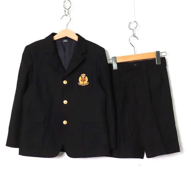 ポロ スーツ ジャケット 半ズボン フォーマル 卒入園式 キッズ 男の子用 130サイズ ブラック POLO_画像1
