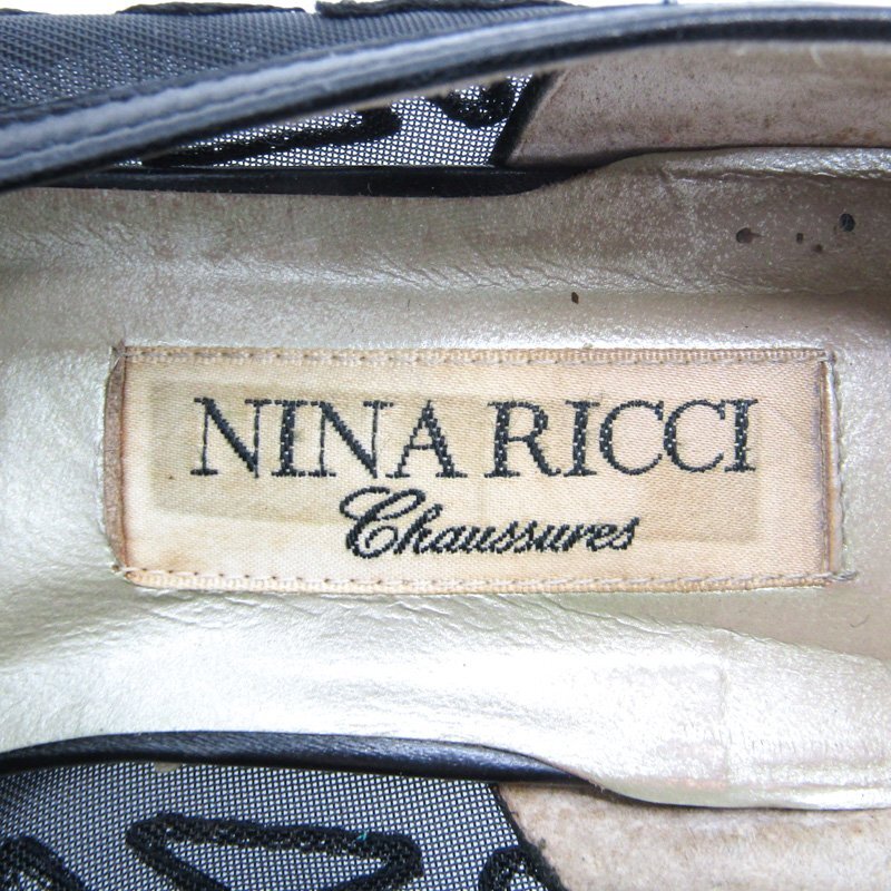 ニナリッチ パンプス メッシュ ブランド 靴 シューズ 日本製 黒 レディース 35サイズ ブラック NINA RICCI_画像3