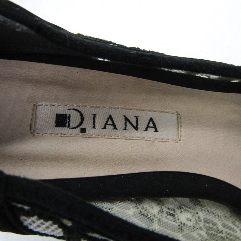 ダイアナ パンプス オープントゥ ウエッジソール ブランド 靴 シューズ 日本製 黒 レディース 23.5サイズ ブラック DIANA_画像3