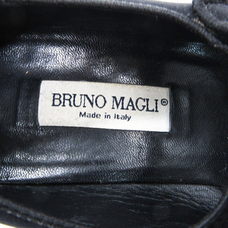 ブルーノマリ パンプス スクエアトゥ スウェード 本革 レザー 靴 シューズ イタリア製 黒 レディース 37サイズ ブラック Bruno Magli_画像3