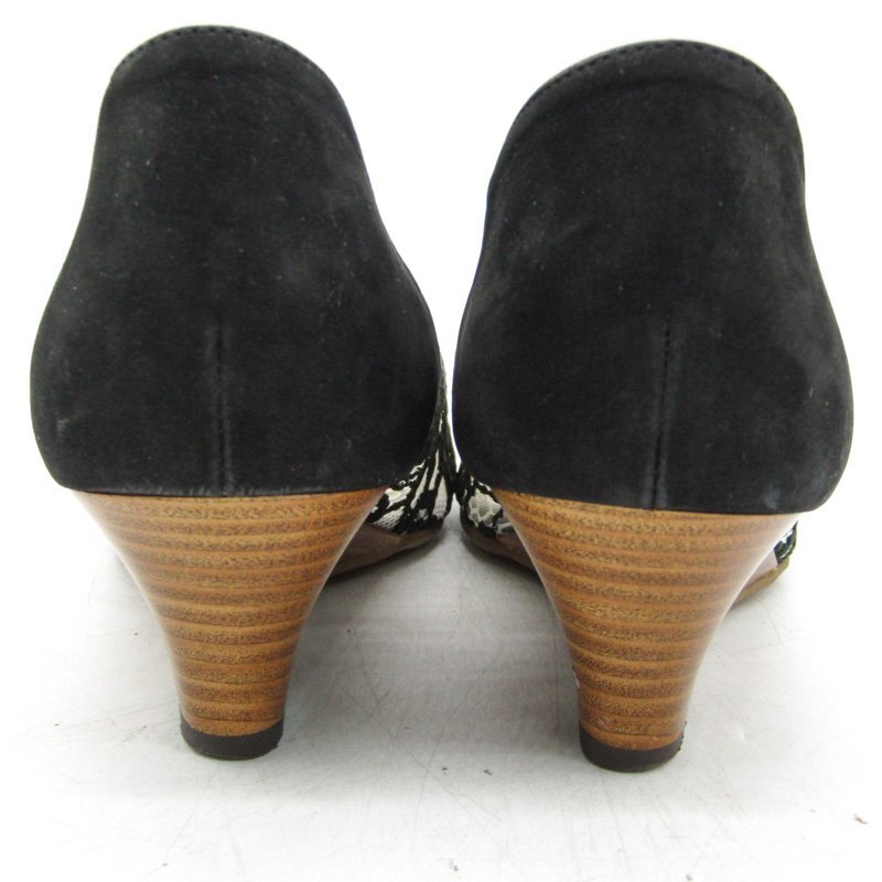 ダイアナ パンプス オープントゥ ウエッジソール ブランド 靴 シューズ 日本製 黒 レディース 23.5サイズ ブラック DIANA_画像5