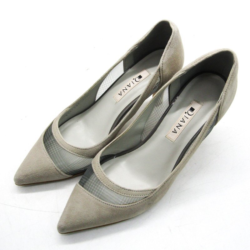 ダイアナ パンプス ハイヒール スウェード ブランド 靴 シューズ 日本製 レディース 22.5サイズ グレー DIANA_画像1