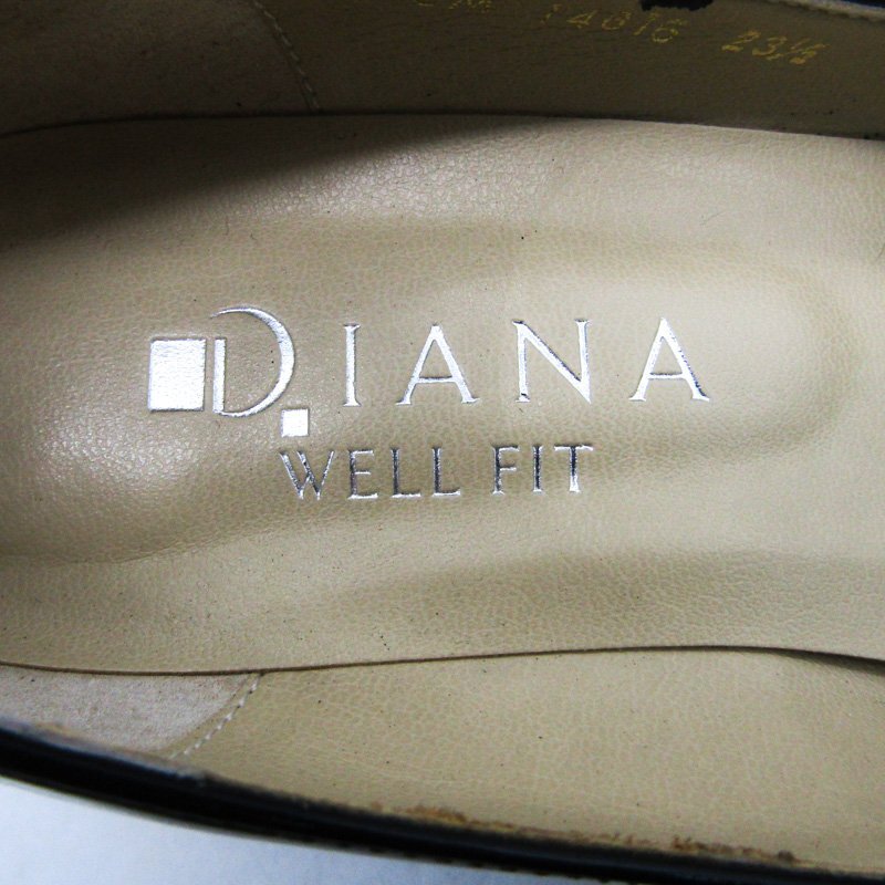 ダイアナ パンプス スクエアトゥ チャンキーヒール ブランド 靴 シューズ 日本製 黒 レディース 24サイズ ブラック DIANA_画像3