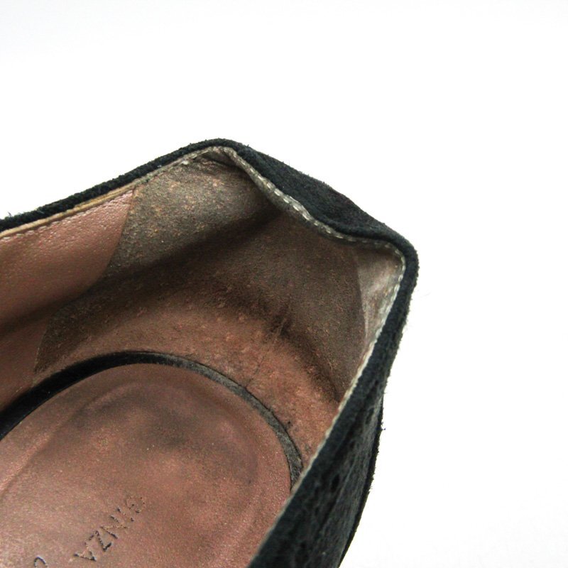 銀座かねまつ ブーティ― ハイヒール スウェード ブランド 靴 シューズ 日本製 黒 レディース 24サイズ ブラック KANEMATSU_画像7