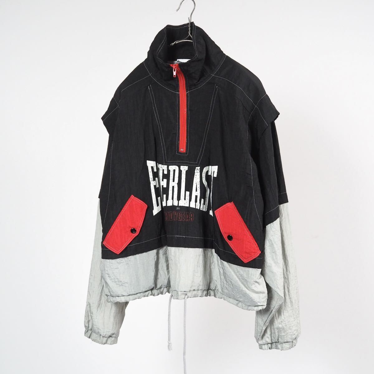 EVERLAST 1/2zip cropped nylon jacket S /90's エバーラスト プルオーバー ショート丈 ナイロンジャケット_画像2