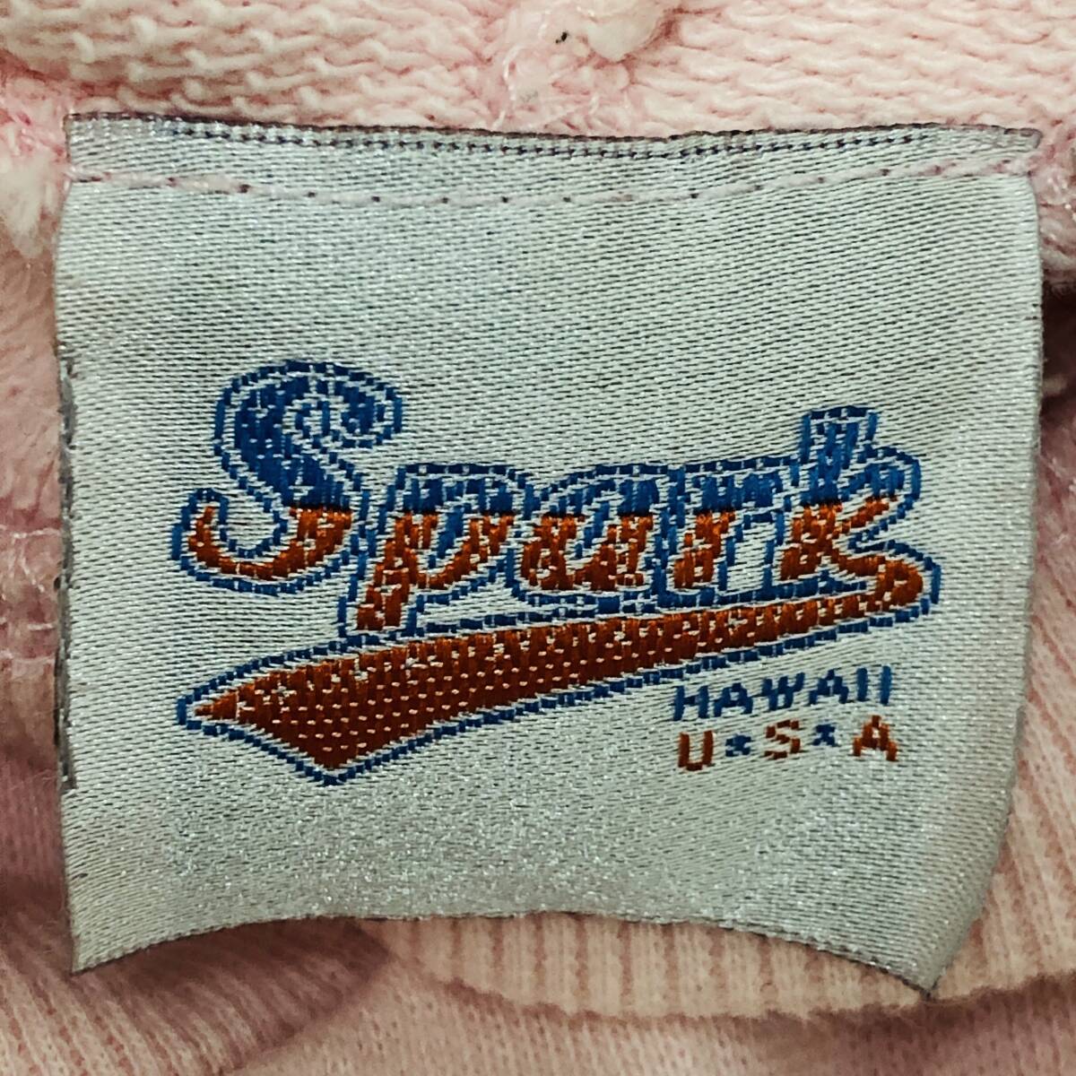 z1662 Spark hawaii USA パーカー フルジップ コットン100％ スパンコール プードル M ピンク レディース キュートなスイートスタイル_画像9