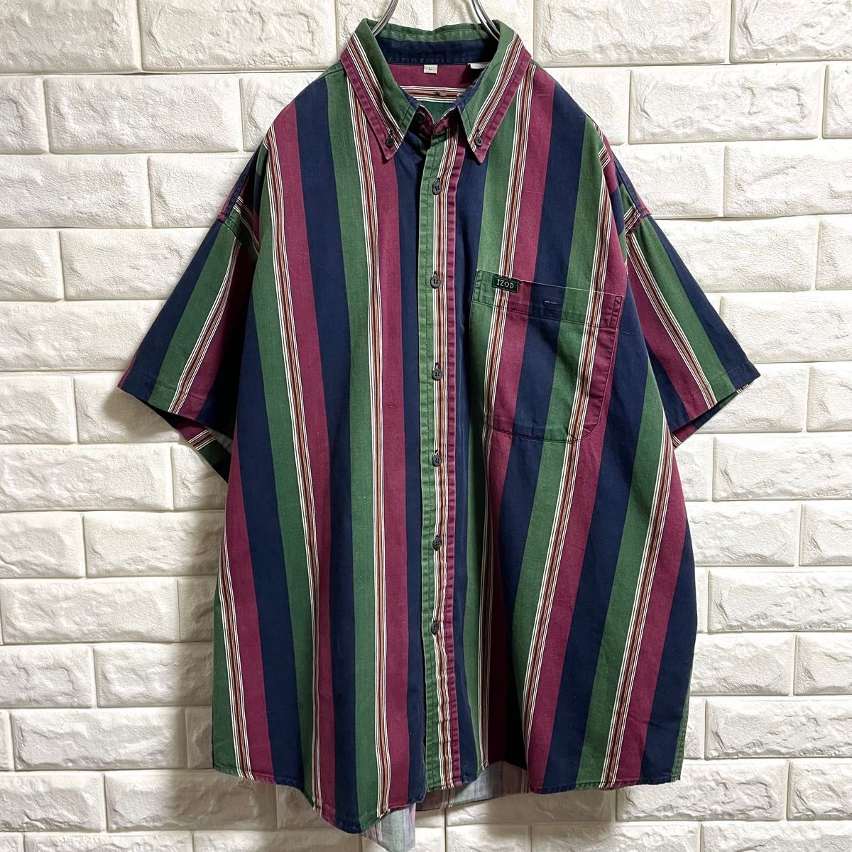 90s IZOD アイゾット　半袖シャツ　メンズLサイズ相当