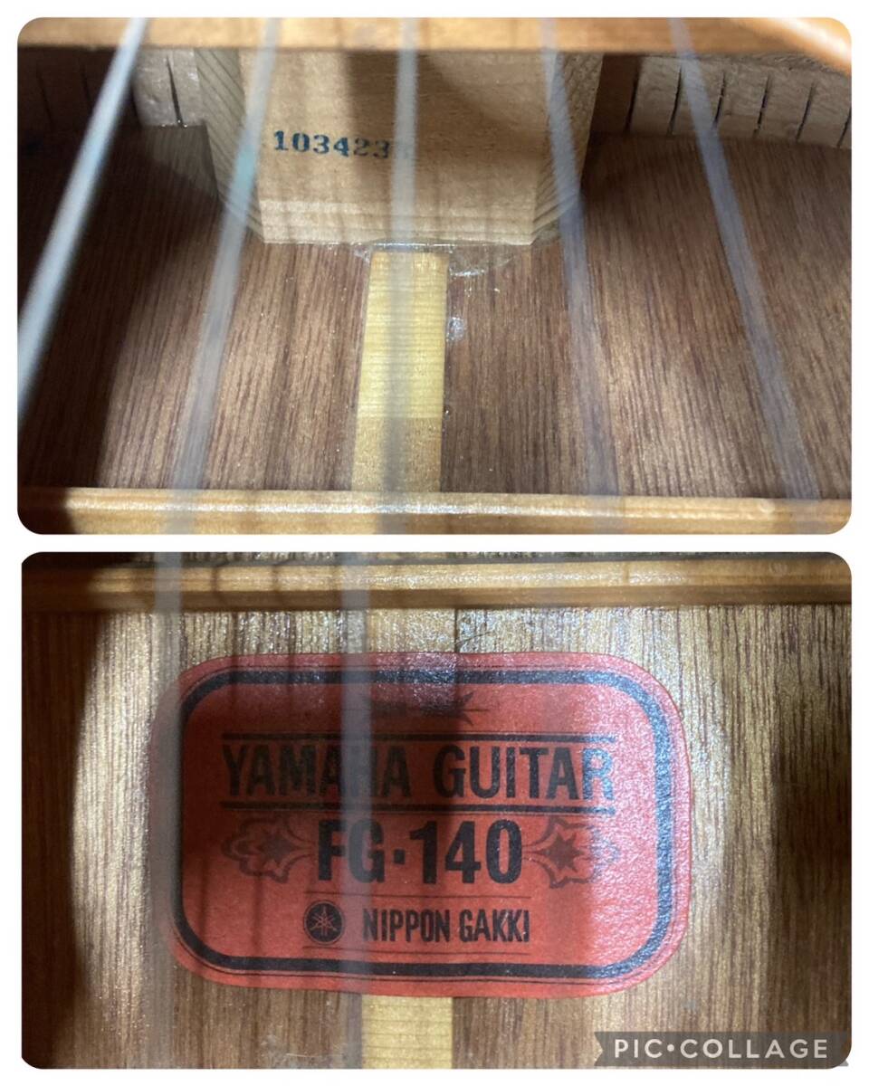 [3-70] ヤマハ YAMAHA アコースティックギター アコギ FG140 赤ラベル ハードケース 現状品_画像6