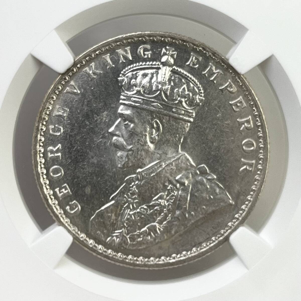 ◆1円〜 1919C MS63 英領インド 1ルピー 銀貨 NGC ジョージ5世　アンティークコイン 貨幣 硬貨 銀貨 金貨 世界 (管理C35) _画像1