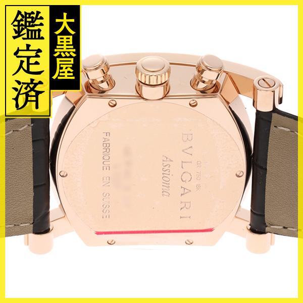 BVLGARI ブルガリ 時計 アショーマ クロノ AAP48GCH K18/クロコ革 2143000676696 【437】の画像4