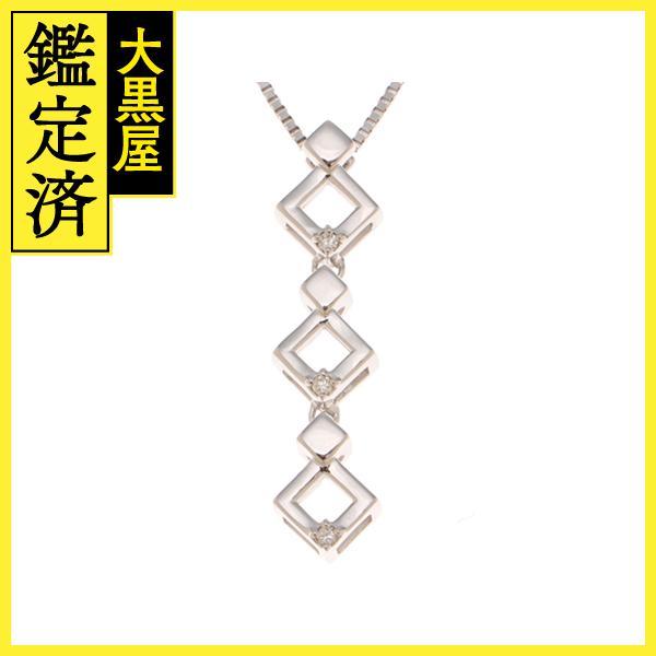 JEWELRY　ノンブランドジュエリー　ネックレス　ホワイトゴールドK18　ダイヤモンド0.03ct　約4.2ｇ【430】2141300411047_画像1