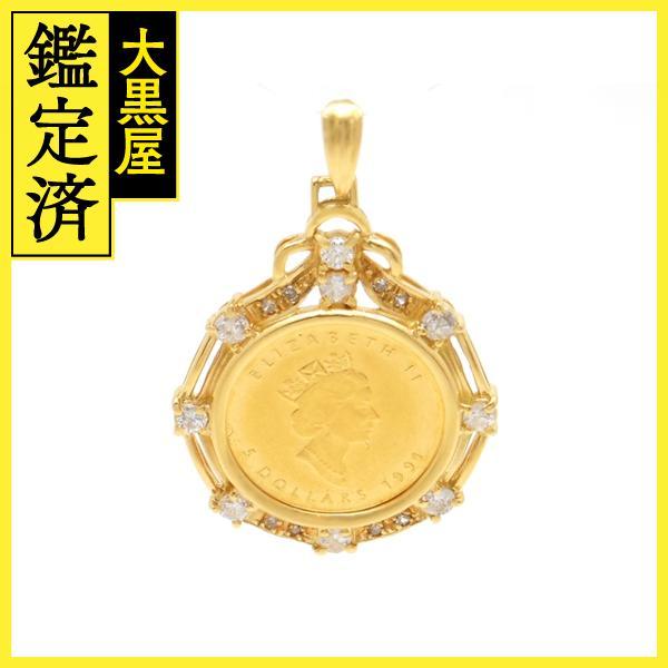 JEWELRY　貴金属・宝石　ペンダントトップ　K18/K24　ゴールド　ダイヤモンド　金貨　コイン　6.1g　【200】
