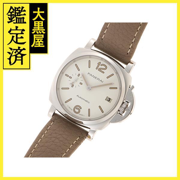 PANERAI パネライ 腕時計 ルミノール ドゥエ PAM01043 ホワイト文字盤 ステンレス/革 2021年5月正規品【472】HK_画像2