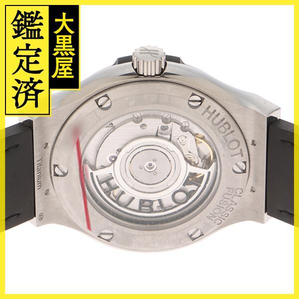 HUBLOT　ウブロ　クラシックフュージョン　チタニウム　腕時計　565.NX.1470.LR　ラバー　自動巻き　ブラック文字盤　メンズ【205】_画像4