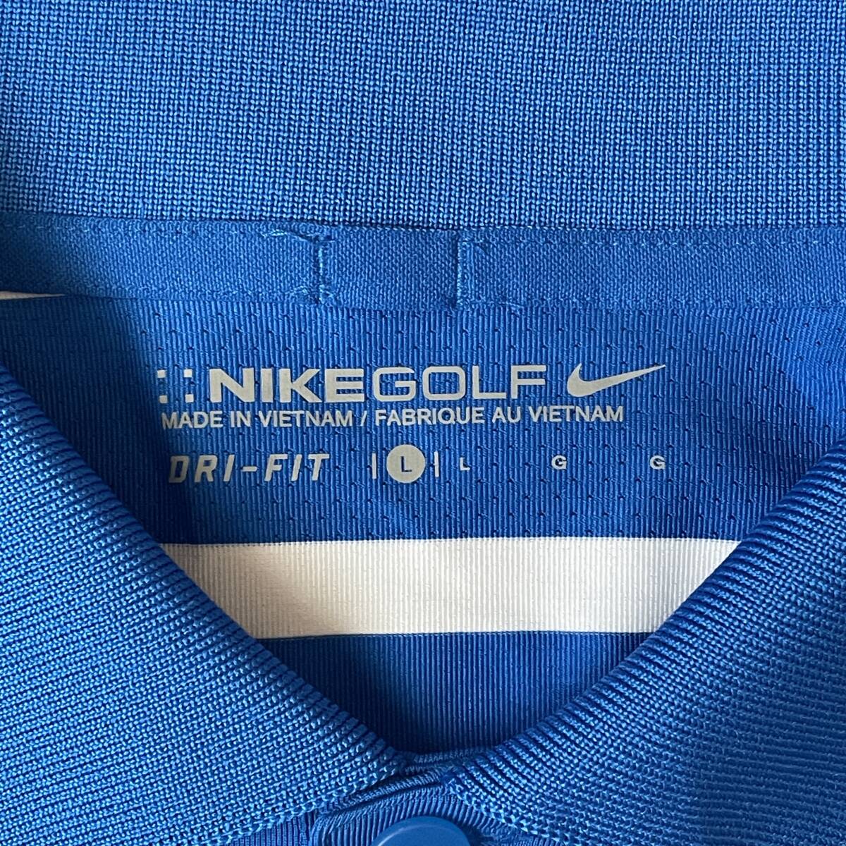 NIKE　ナイキ　ゴルフ　メンズ　半袖ポロシャツ　サイズL　Y0119　青ｘ白_画像3