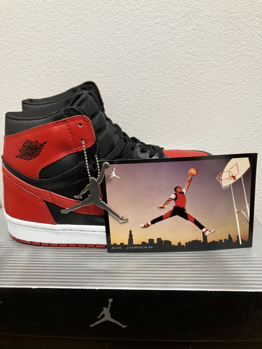 極美品 正規品 NIKE AIR JORDAN 1 BLACK VARSITY RED BRED 2001 RETRO HIGH OG 28cm ナイキ シカゴ ブレッド エアジョーダン ハイ 赤 黒