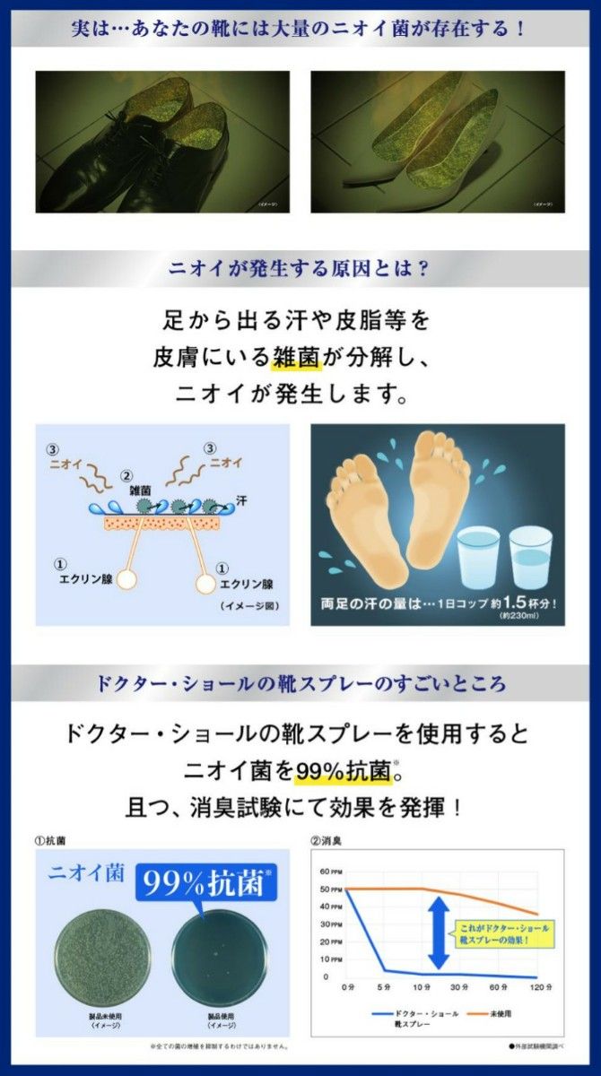 ドクターショール 消臭 抗菌 靴 スプレー 150ml×2本セット