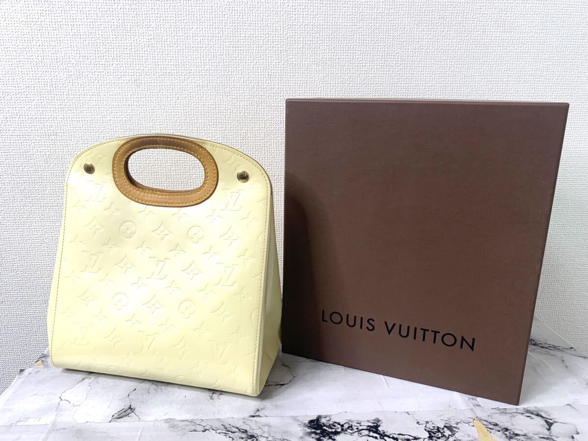 LOUIS VUITTON/ルイヴィトン メープルドライブ モノグラム ヴェルニ ハンドバッグ エナメル クリームベージュ_画像1