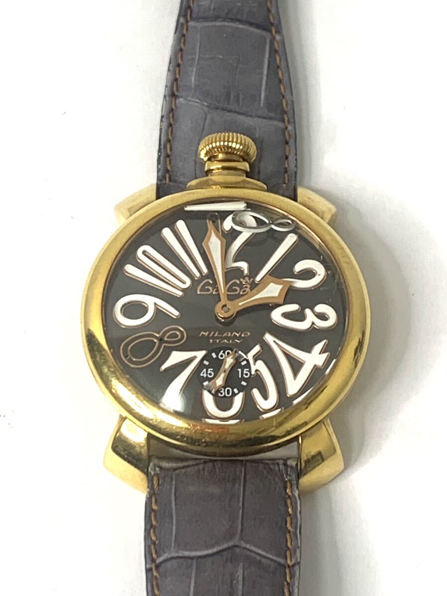 GaGa MILANO/ガガミラノ 腕時計 マヌアーレ 自動巻 ブラウン系 N16381 現状品_画像2