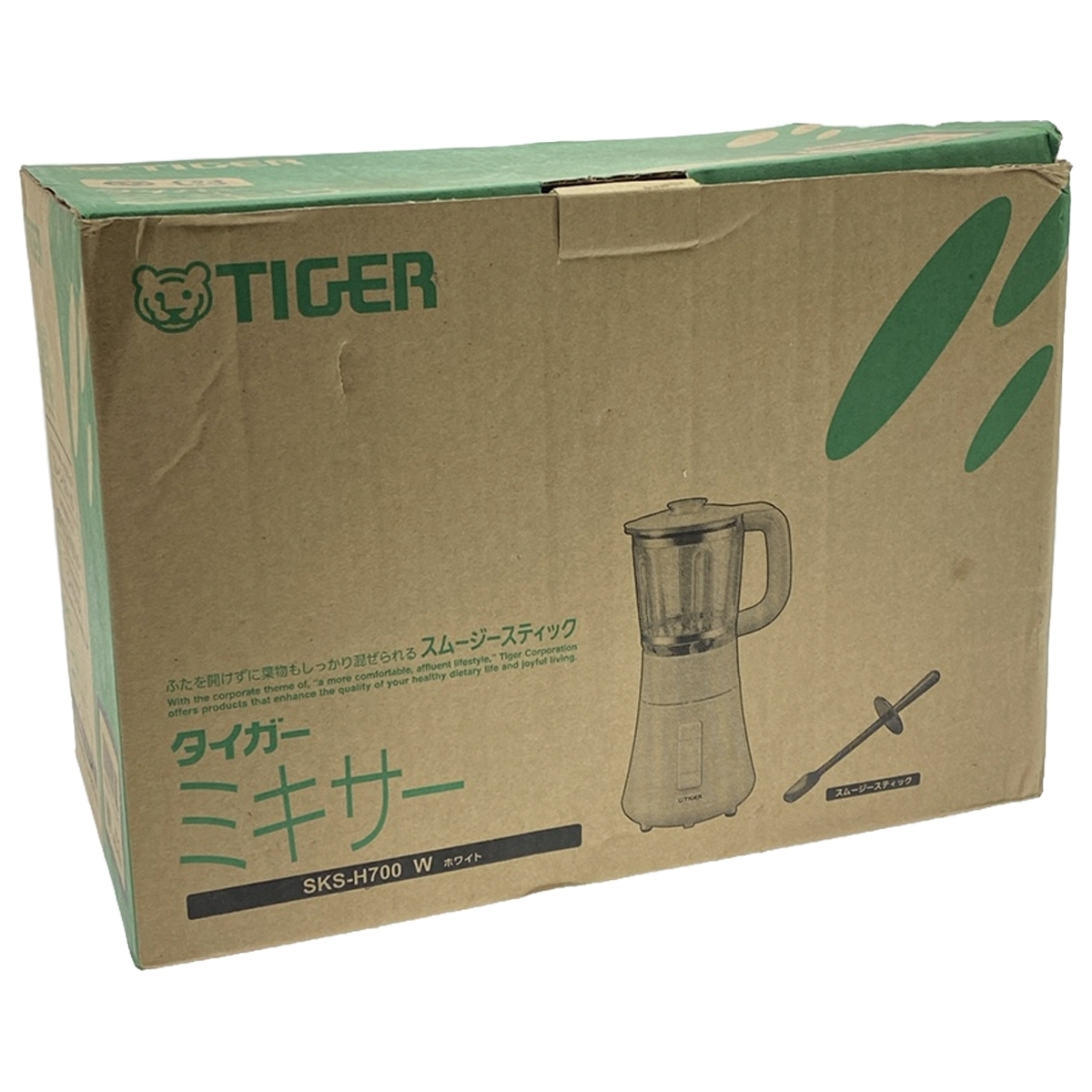 ☆新品未使用品☆タイガー魔法瓶(TIGER) タイガー ミキサー 700ml ホワイト スムージー ジューサー SKS-H700-W Tiger☆EL-240212004_画像1