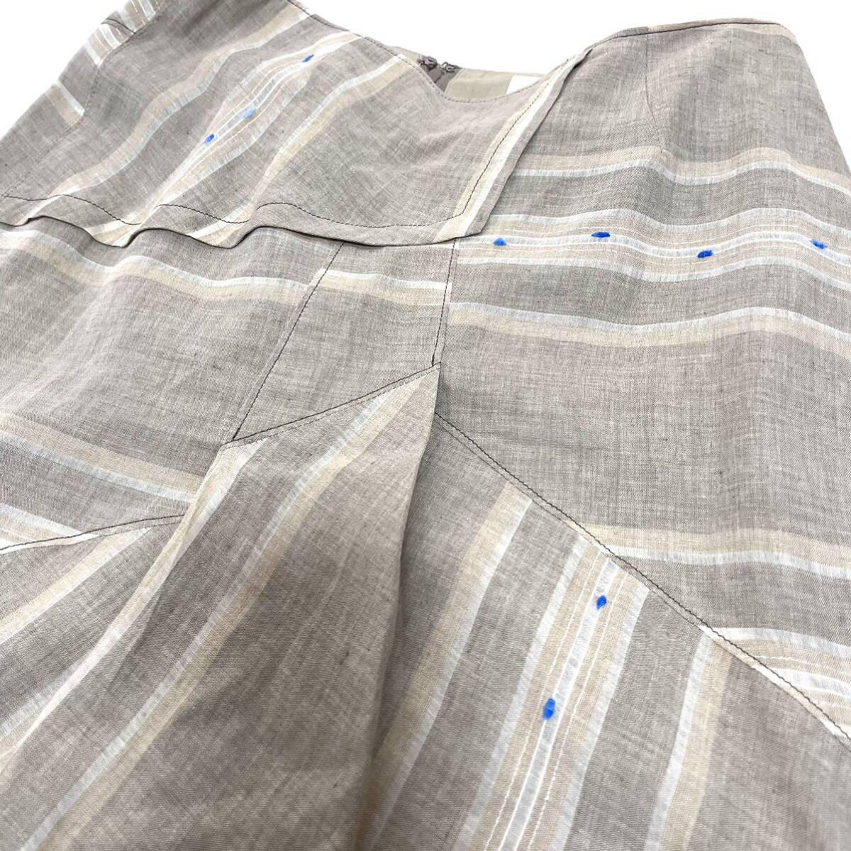 送料無料！t.b センソユニコ 日本製 セットアップ スカート ベスト 麻 綿 40の画像6