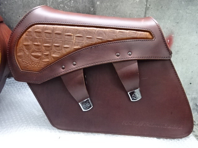 H-D оригинальный OP break наружный съемный кожа подседельная сумка Brown осмотр Harley Softail FXSB FXSBSE CVO FXSE Pro Street 