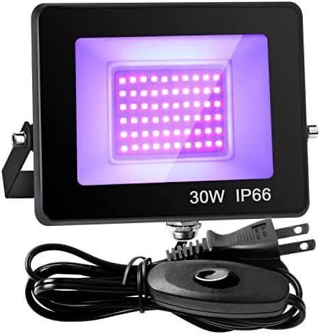  black light 30W LED floodlight ultra-violet rays UV black light waterproof IP66 hardening light ultra-violet rays light Mai pcs lighting store wall surface street light equipment ornament light fishing aquarium 