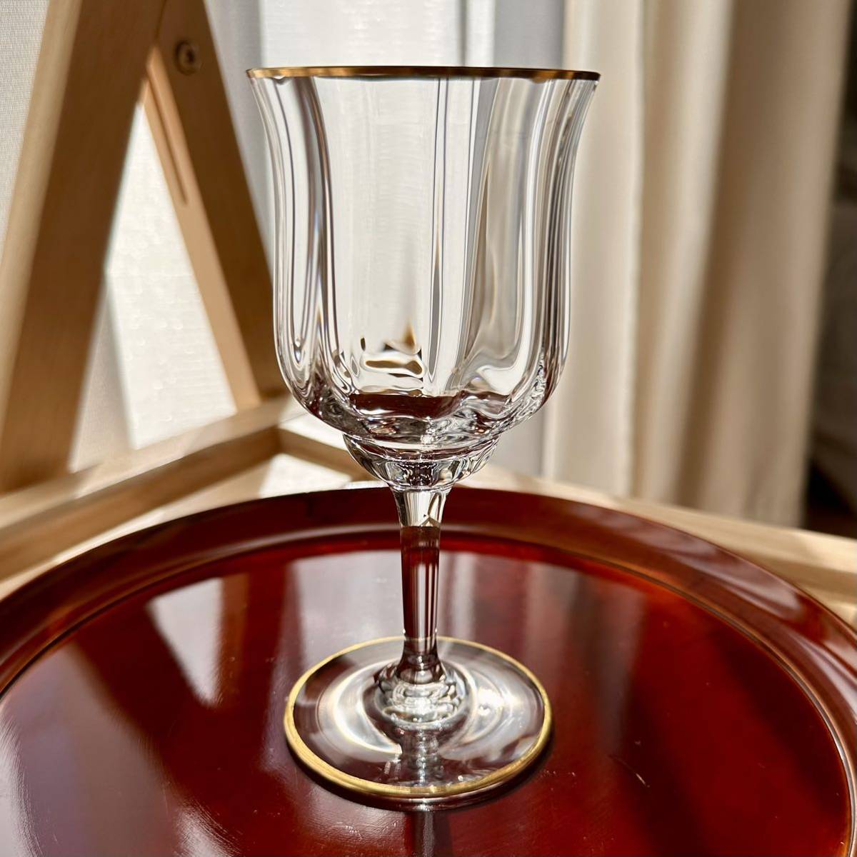 Baccarat バカラ カプリ 金彩 クリスタルガラス グラス ワイングラス シャンパングラス 廃盤品 A_画像1