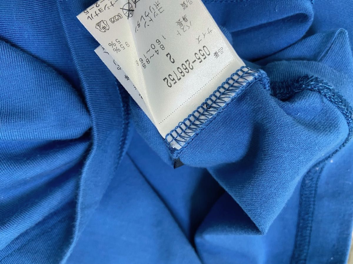 PG パーリーゲイツ　モックシャツ　レディース2 Lサイズ　ブルー　ハイネック