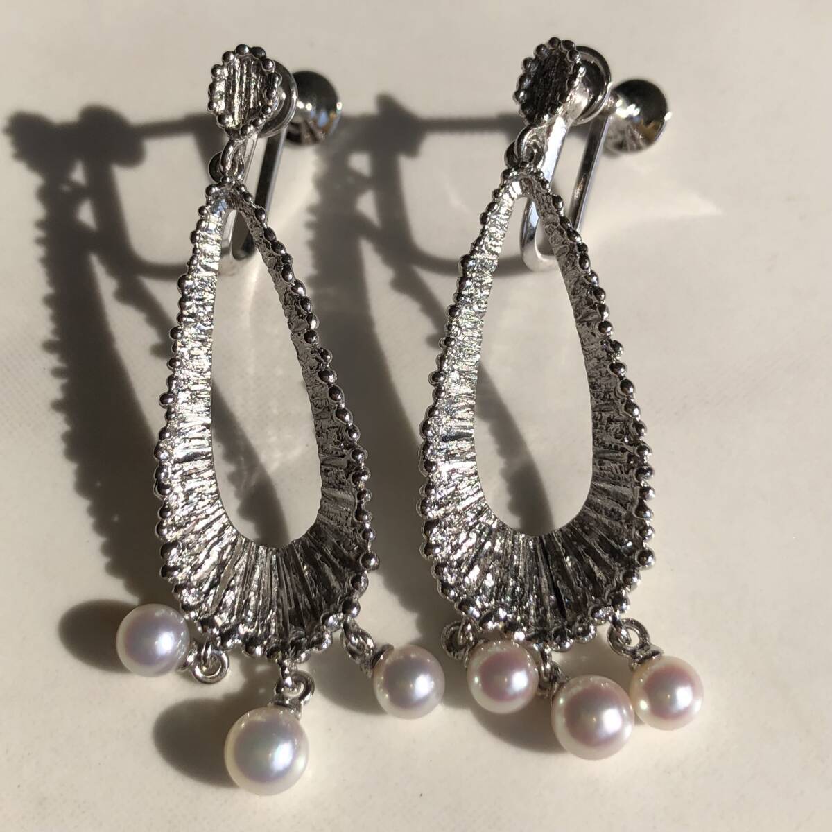ミキモト 銀と真珠のイヤリング_画像2
