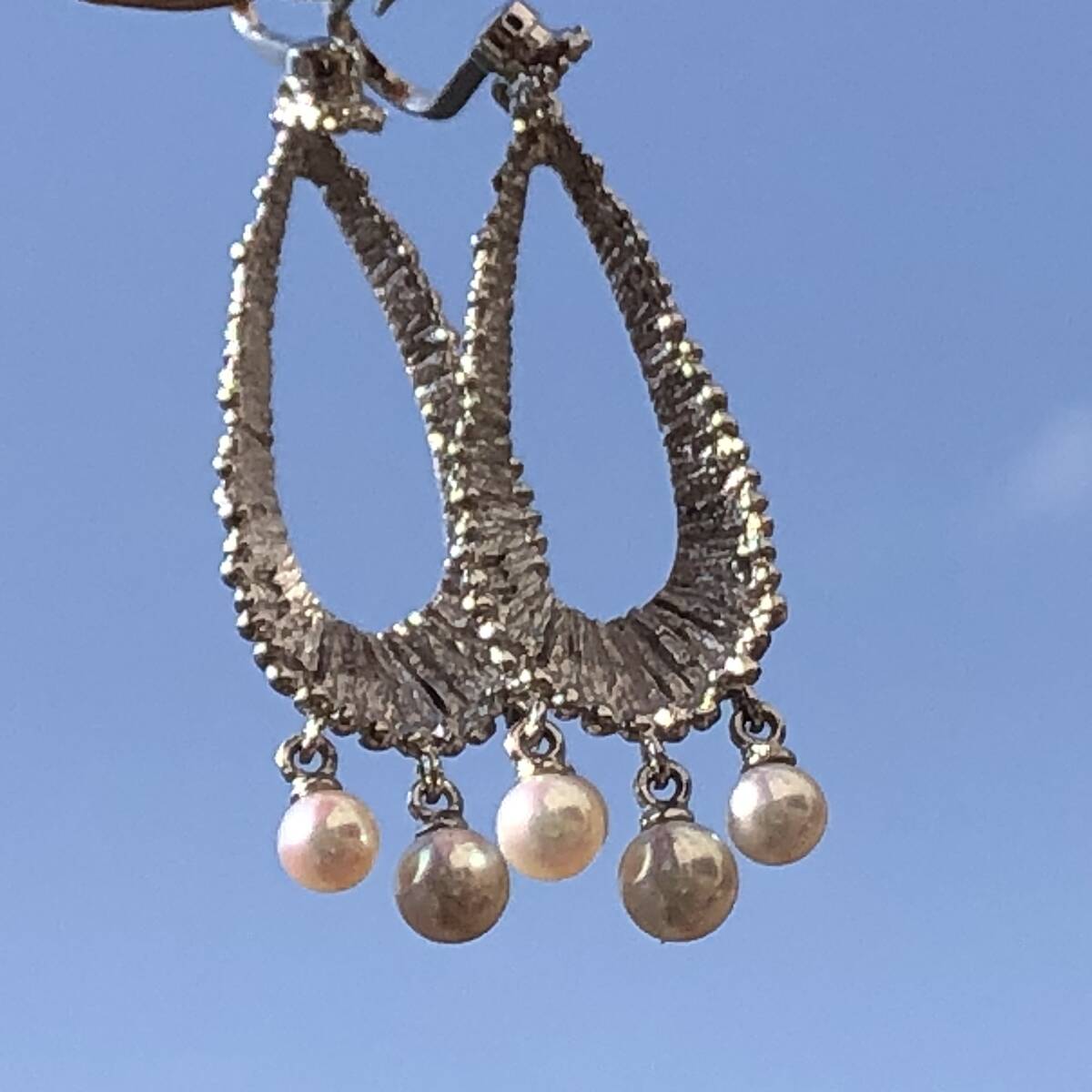 ミキモト 銀と真珠のイヤリング_画像6