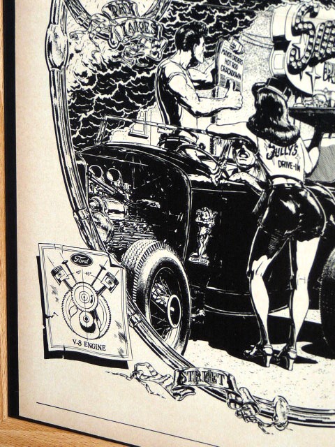 1973年 USA 70s 洋書雑誌記事 額装品 Ford Flathead V8 Robert Williams (A3size) / 検索用 ロバート・ウィリアムス フォード Mooneyesの画像6